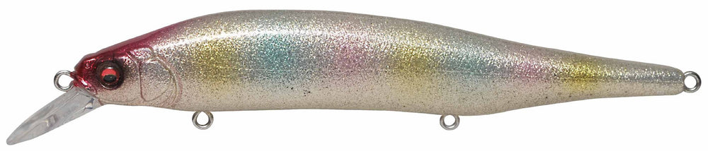 Megabass X-80 Magnum GLX Minnow lure, main body close-up, ideal for saltwater seabass targeting.