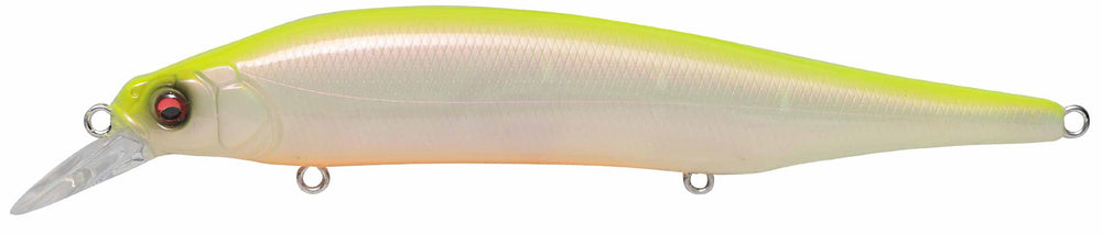 Megabass X-80 Magnum PM Minnow chartback lure for seabass casting in saltwater.