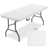 MEI&CO 6ft heavy-duty folding table top, durable HDPE surface for outdoor meals