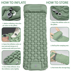 MEI&CO pad with built-in foot pump for quick, tool-free inflation at camp