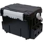 Meiho BM-7000 Bucket Mouse in black, front view highlighting sturdy storage.