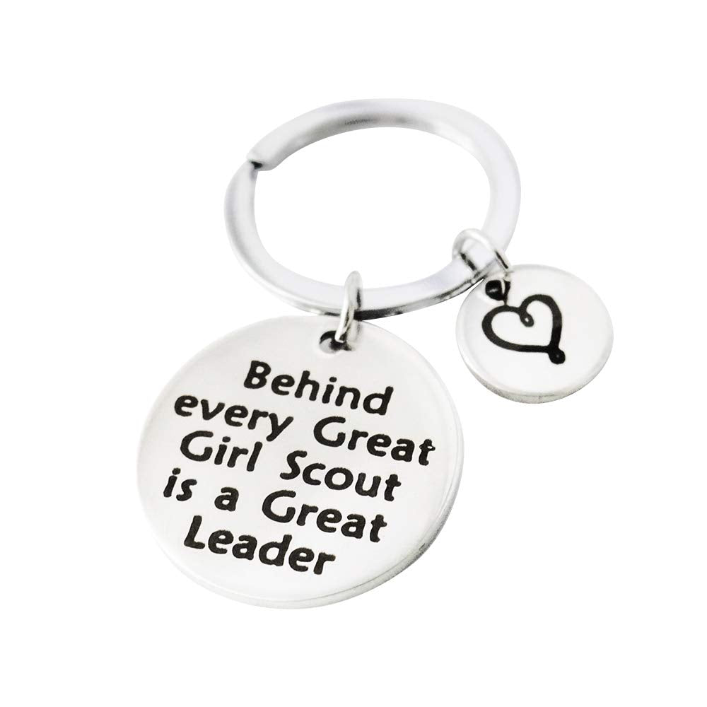 Front view of Meiligo Scout Leader Keychain with engraved message