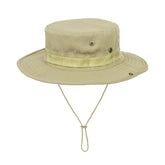 Khaki UV sun protection fishing hat for men and women with a wide brim
