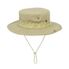 Khaki UV sun protection fishing hat for men and women with a wide brim