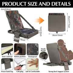 Menkxi heated hunting seat cushion back view highlighting back support
