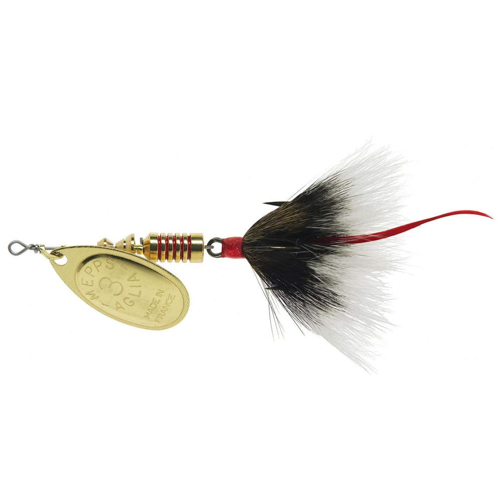 Mepps B5ST G-G Aglia dressed-trbl lure, ideal for freshwater casting and trolling.