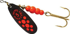 Mepps Black Fury with plain treble and red dot for versatile casting and enticing strikes.