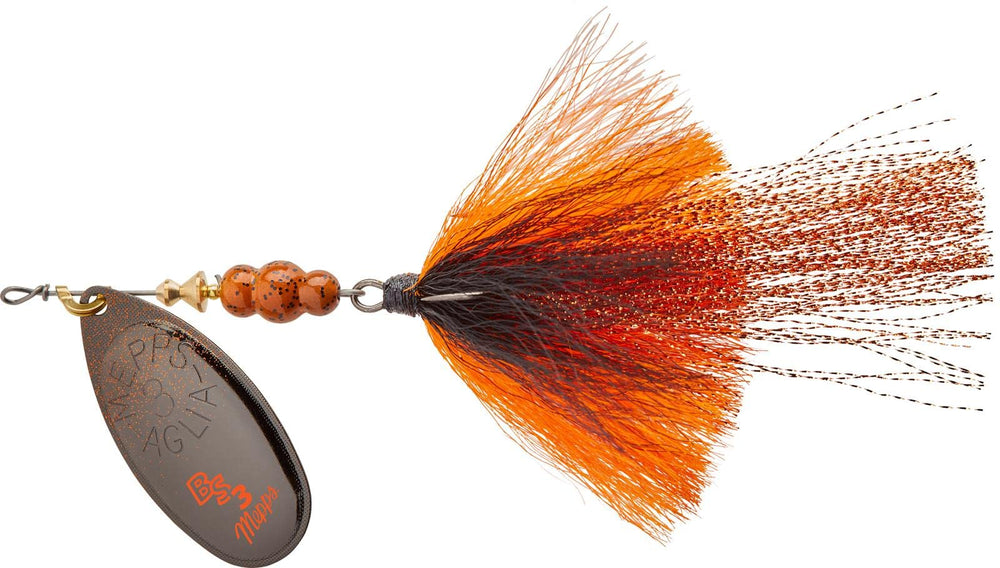 Mepps Bronze Slammer FireCraw 1-3oz lure ready for big bass on clear-water days