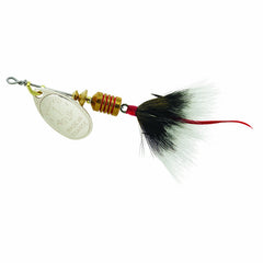Mepps Sheldon's Aglia dressed trbl silver-grey lure for versatile trout and panfish use.