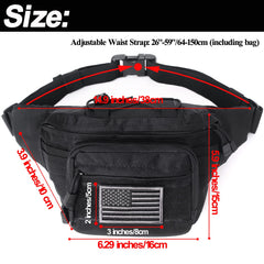 Meprona tactical fanny pack front pockets with zippers for quick access to small items