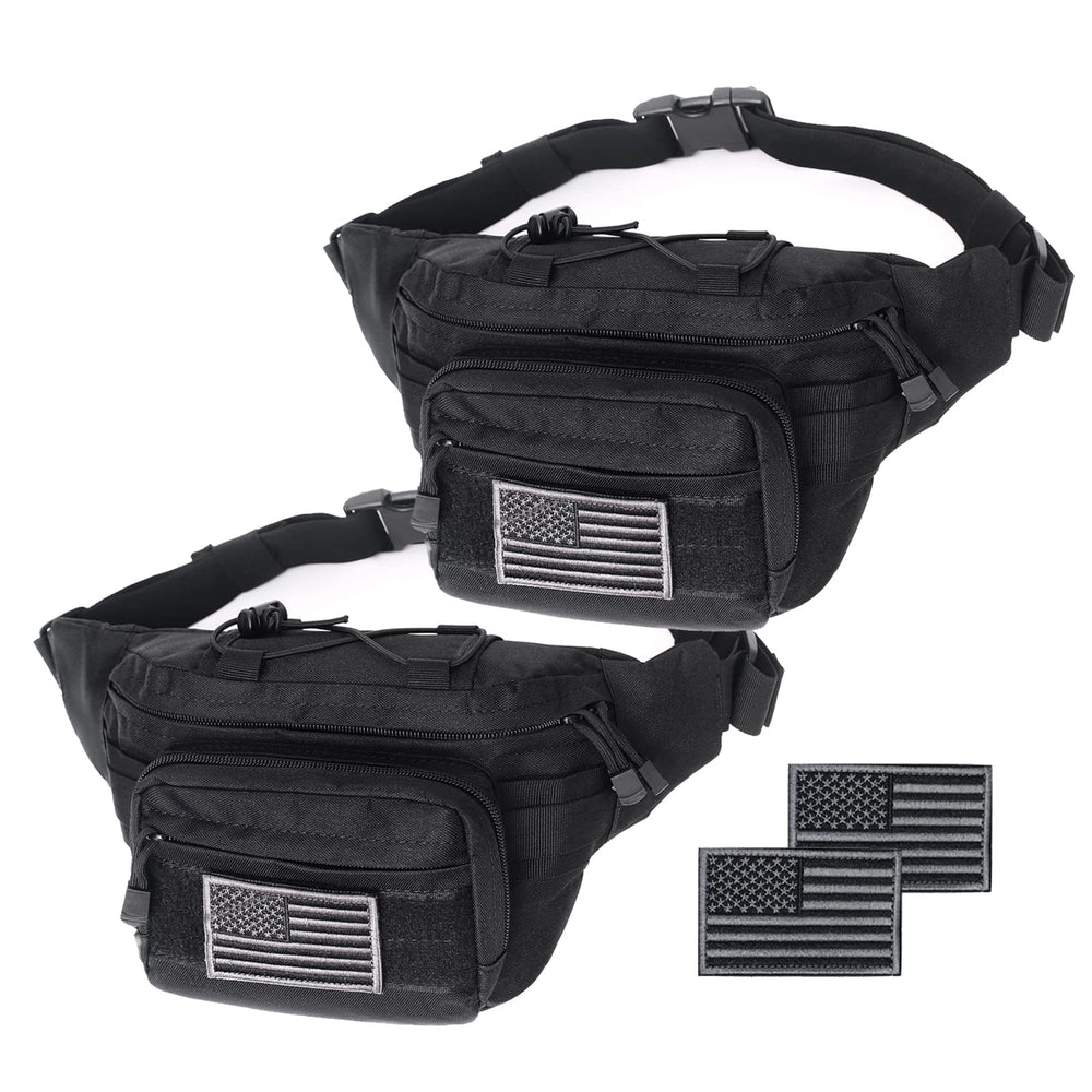 Meprona Tactical Fanny Pack front view highlights rugged durability for outdoor adventures.