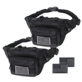 Meprona Tactical Fanny Pack front view highlights rugged durability for outdoor adventures.