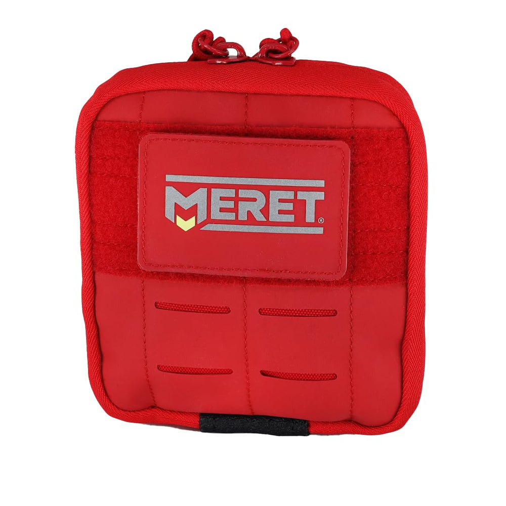 MERET PRP Mini Red attached to the waist for fast access on hikes.