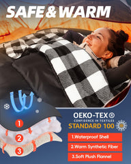 MEREZA flannel bag in campsite illustrates versatile outdoor use in cool weather.
