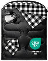 MEREZA flannel sleeping bag close-up shows soft texture for cozy comfort.