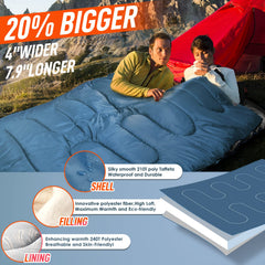 MEREZA pillow-included sleeping bag highlights built-in comfort for restful nights
