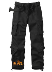 MERJAZ men's fleece-lined cargo pants showing winter camouflage, highlighting warmth and rugged versatility for outdoors