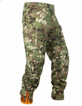 MERJAZ fleece-lined tactical pants camo front view offer warm, dry outdoor comfort.