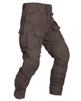 MERJAZ Tactical Pants front view shows brown rugged fabric and durable construction for outdoor activities.