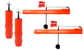 Mermaid Gear foldable tip-up ice-assembly demonstrating compact design for easy transport