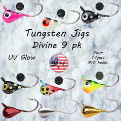 Mermaid Gear UV glow jig highlights enhance bite visibility in cold, stained water.