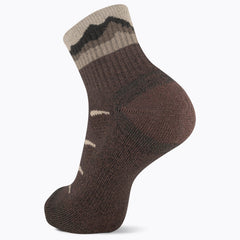 Merrell Camper Everyday Wool Crew Sock heel detail highlights reinforced durability for rugged days.