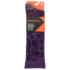 Merrell graduated compression trail socks cuff close-up highlighting fit and moisture control.