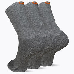 Merrell socks with breathable mesh top in gray, keeping feet cool during walks.