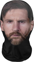 Messi mask 3D portrait front view for bold fan style and everyday wear.