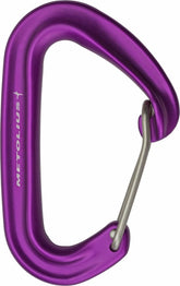 Metolius FS Mini Carabiner Purple with a larger gate opening for easy clipping.