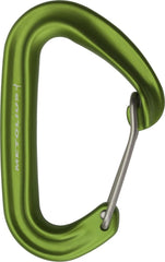 Metolius FS Mini II carabiner in green with wire gate for easy clipping on routes