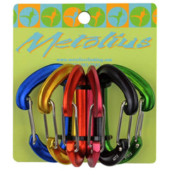 Metolius FS Mini II Jet Set carabiner, flared nose reduces accidental openings during climbs.