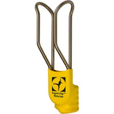 Metolius Superclip Rescue Gold, front view, compact design with locking compatibility