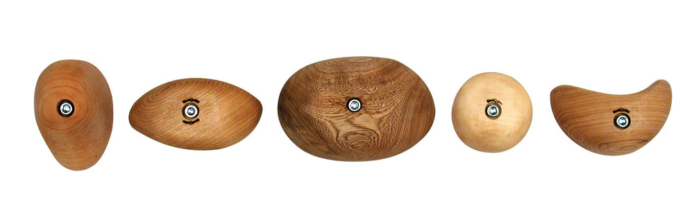 Metolius Wood Grips 5 Pack: smooth alder holds ideal for skin-friendly training sessions.