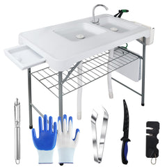 METORICO fish cleaning table with dual sinks for efficient prep