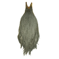 Metz Mets cock neck fly material in grizzly color for precise dry-fly presentation.