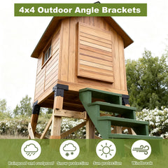 MEWSDEN deer-stand-brackets-pre-drilled-holes shows quick-installation with included hardware.