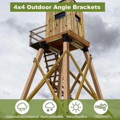 MEWSDEN deer stand brackets overhead installation highlights pre-drilled holes and hardware