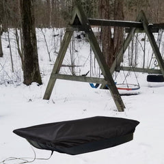 Meyrwoy sled cover drawstring closure provides secure fit during transport