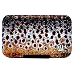 Montana Fly Company MFC Sundell box, brown skin, durable graphic finish for long-lasting fly storage.