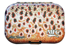 MFC Sundell fly box, brown skin, dual-sided design for quick access and organized patterns.