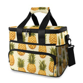 MFTJYO Pineapple Yellow Cooler Bag open interior ready for snacks and drinks