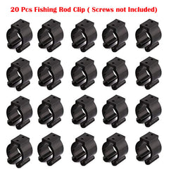 Set of 20 black plastic clips for rod and cue storage