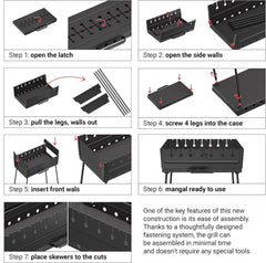 MHH Charcoal Grill durable 2mm steel emphasizes long-lasting outdoor cooking performance.