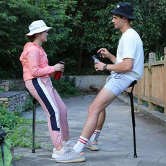 MIANZHI one-leg adjustable stool folded for compact travel and storage.