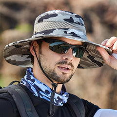 Micoop wide brim camouflage hat folded for compact carry