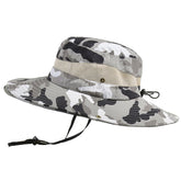 Micoop wide brim camouflage hat front view showing sun shielding