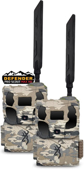 Middletown Outdoors Browning Defender Pro Scout Max HD 24MP dual-SIM trail camera pack for field monitoring.