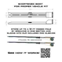 Inside view showing padded reel case and rod sleeves