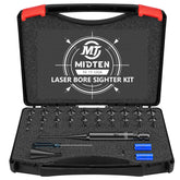 MidTen bore sight laser with 32 adapters for rapid caliber matching and setup